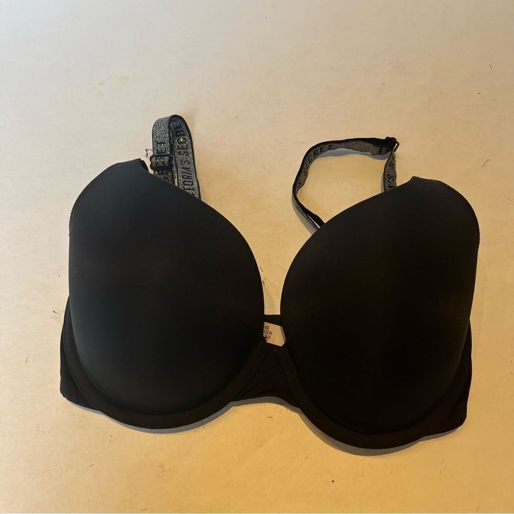 Victoria's Secret T-shirt Push-up Full Coverage Bra Black Underwire Size 32DD